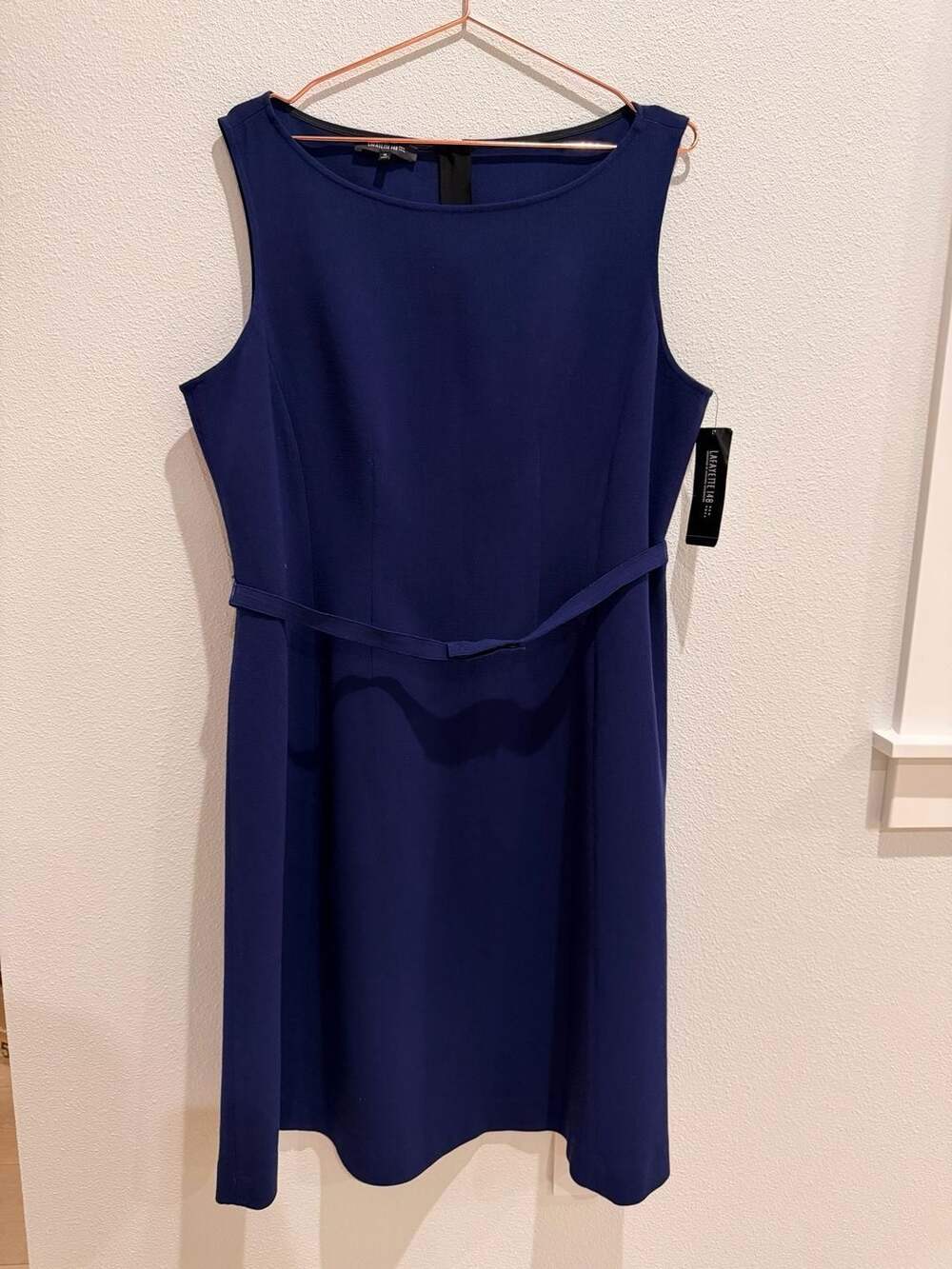 Lafayette 148 New York Sleeveless Belted Dress Size 16